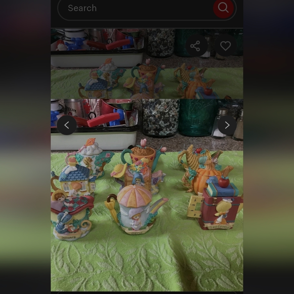 Precious Moments Pastel Teapot Figurine Collection - Multicolor